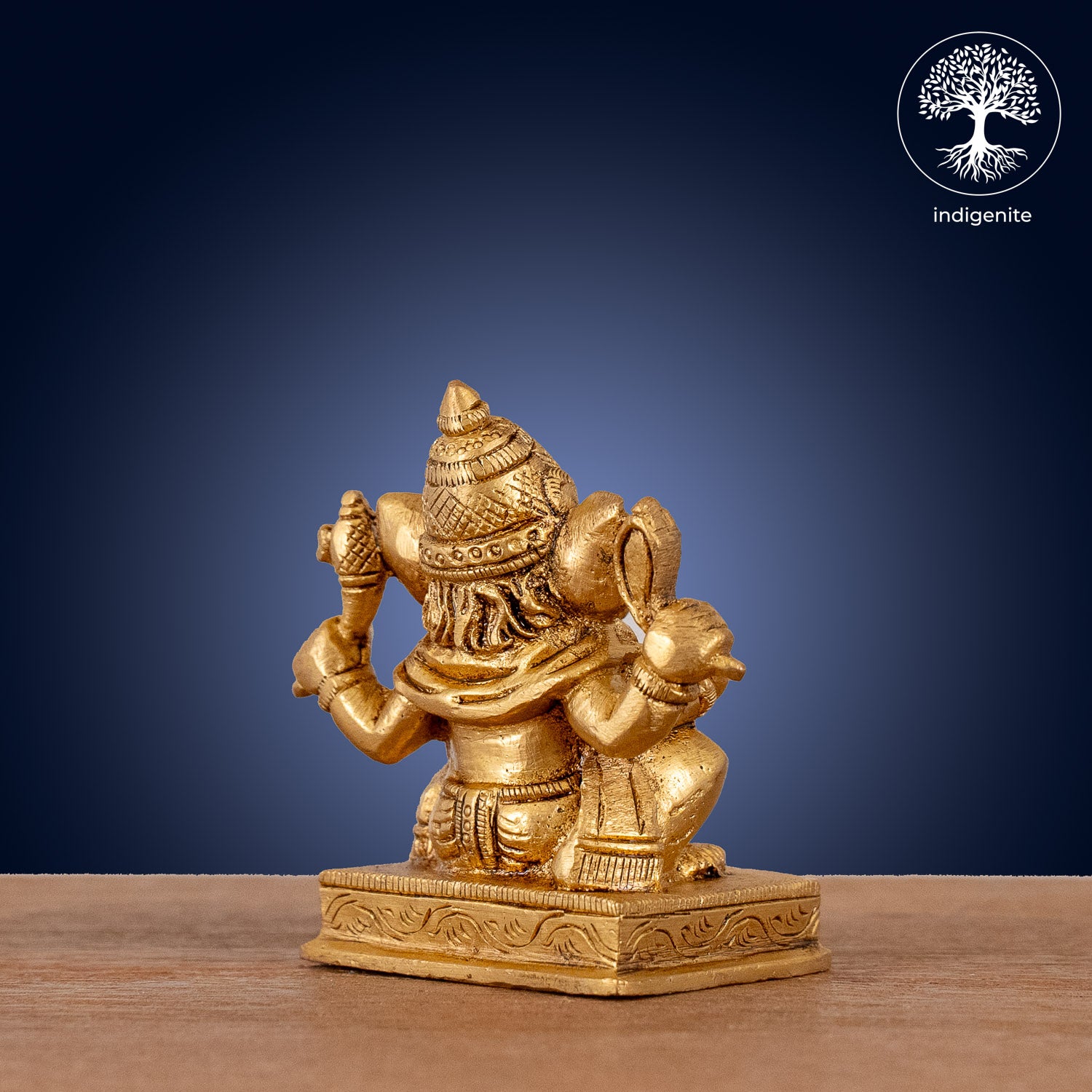 Lord Ganesh with Base - Brass Statue