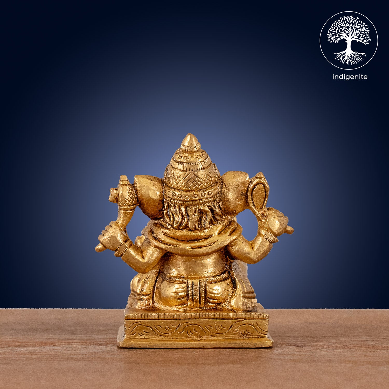 Lord Ganesh with Base - Brass Statue