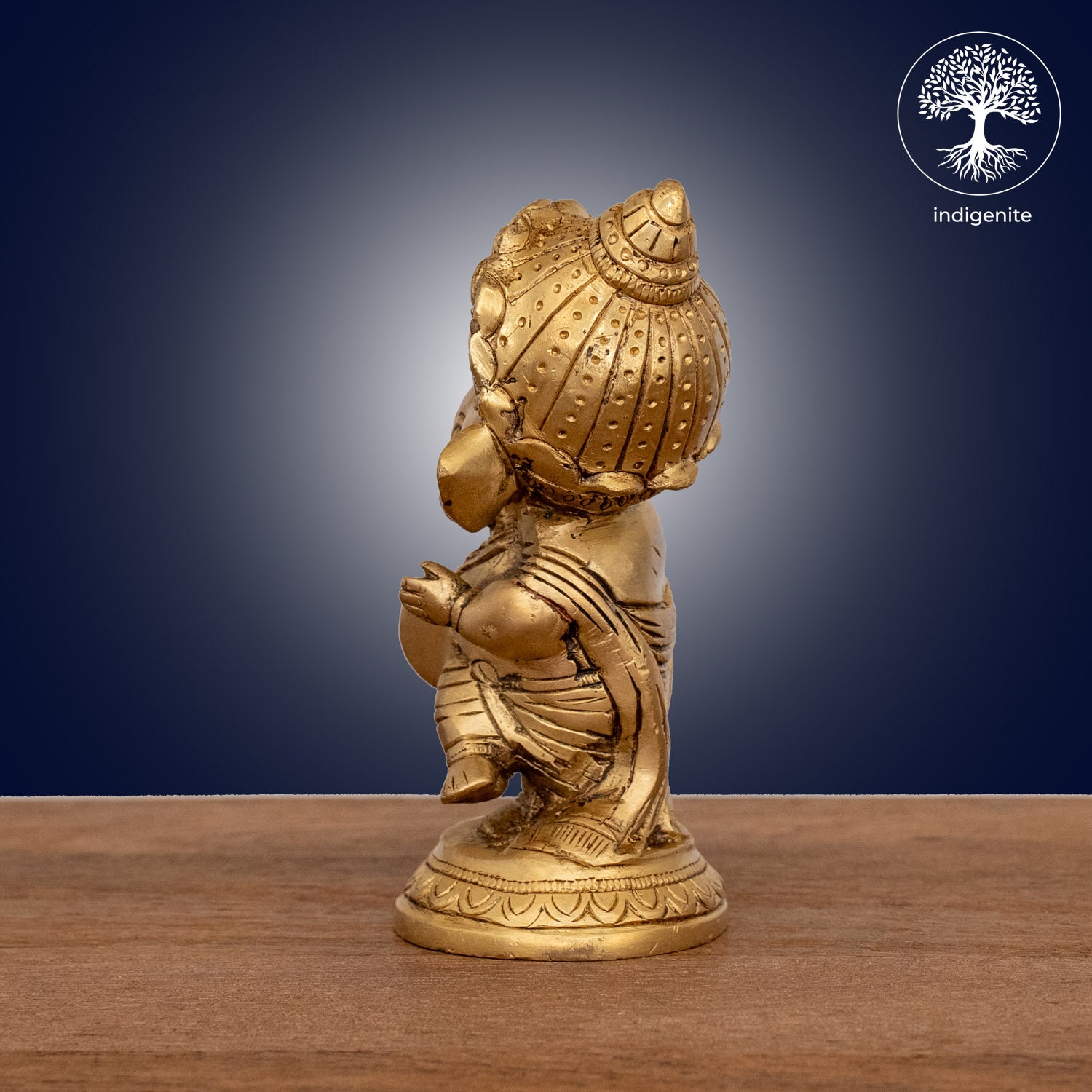 Lord Ganesh with Dholak - Brass Statue