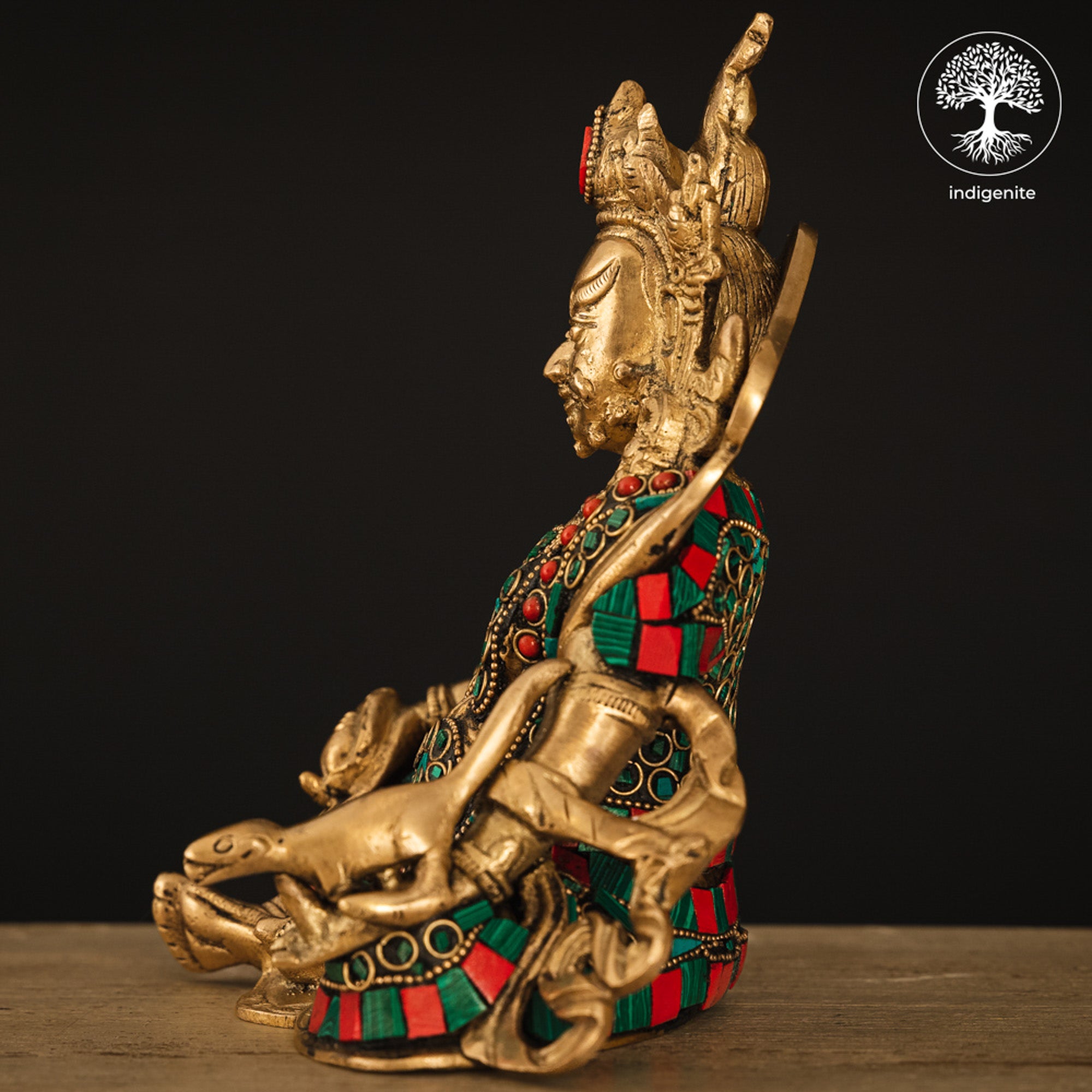 Lord Kuber Idol - Brass Statue with Stonework