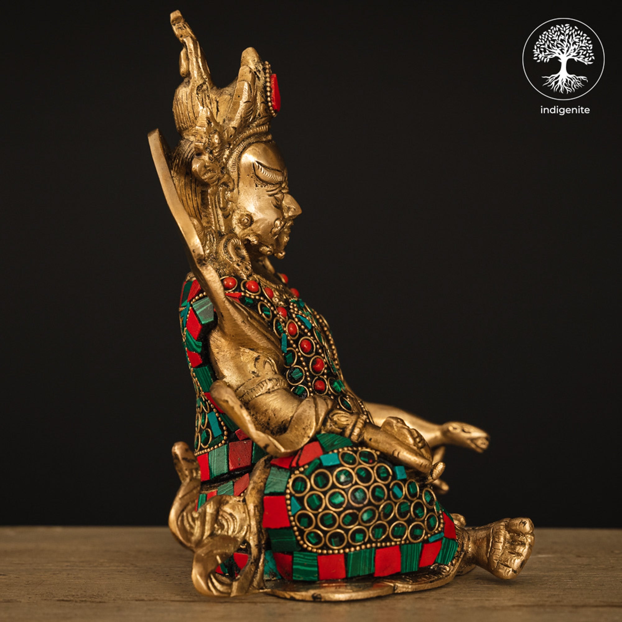 Lord Kuber Idol - Brass Statue with Stonework