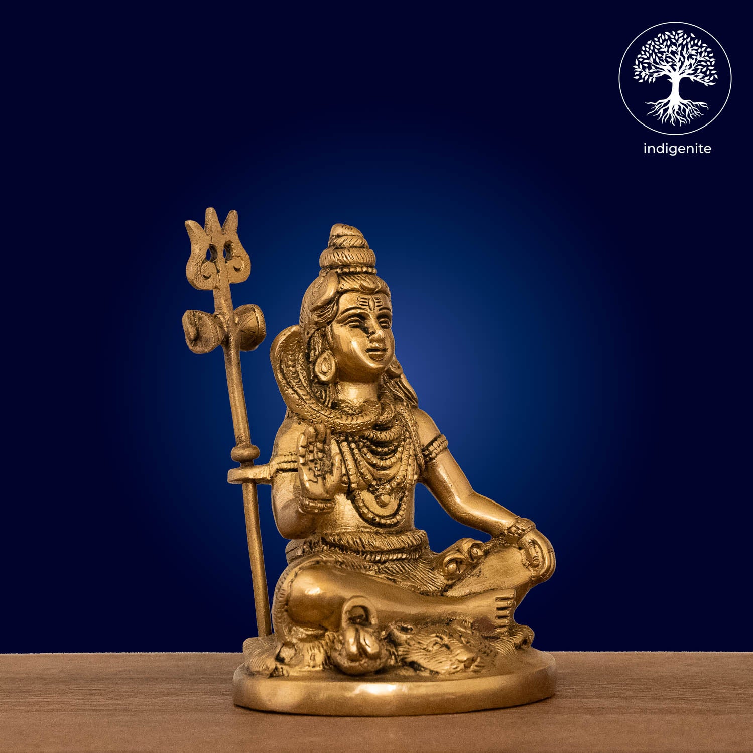 Lord Shiva Idol Sitting - Brass Statue | 6 Inch