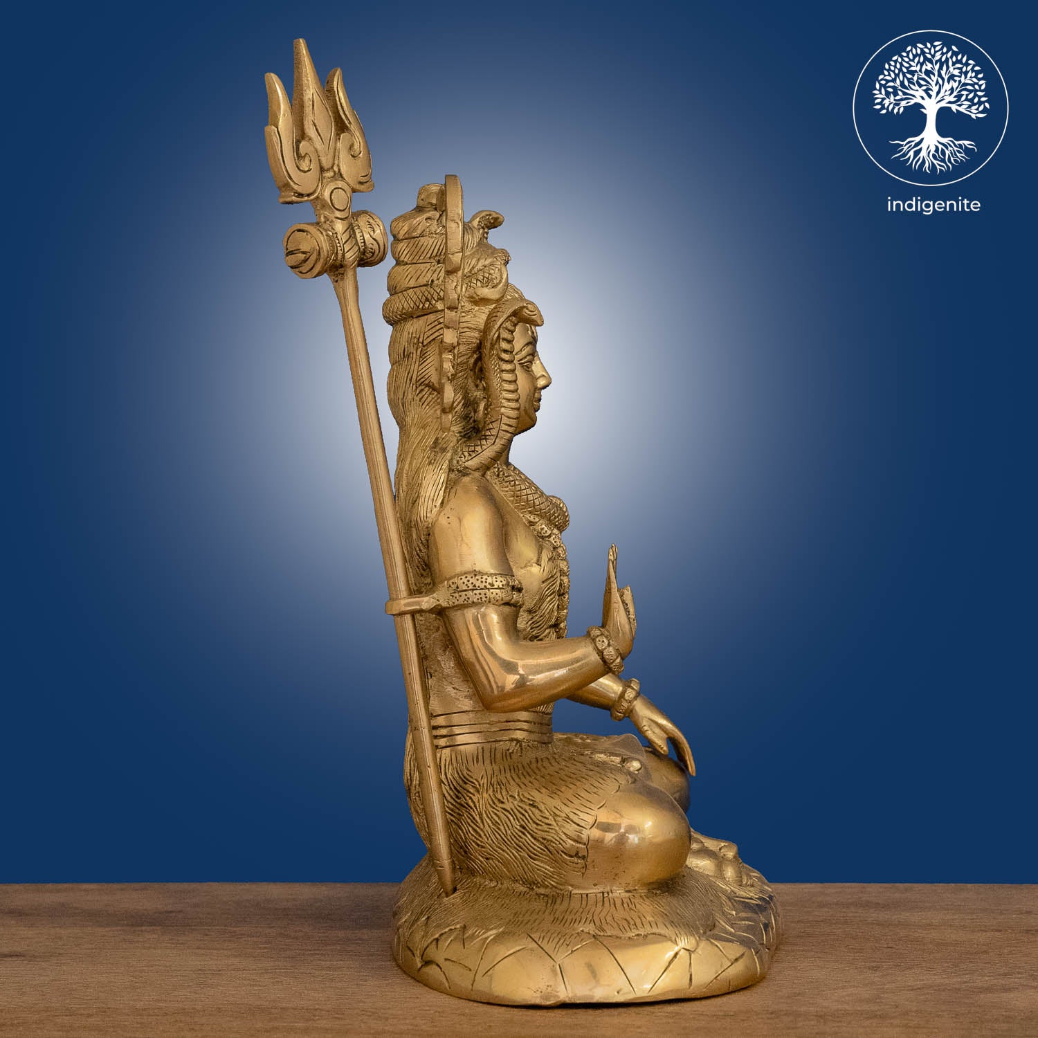 Lord Shiva Idol Sitting on Tiger Base - Brass Statue