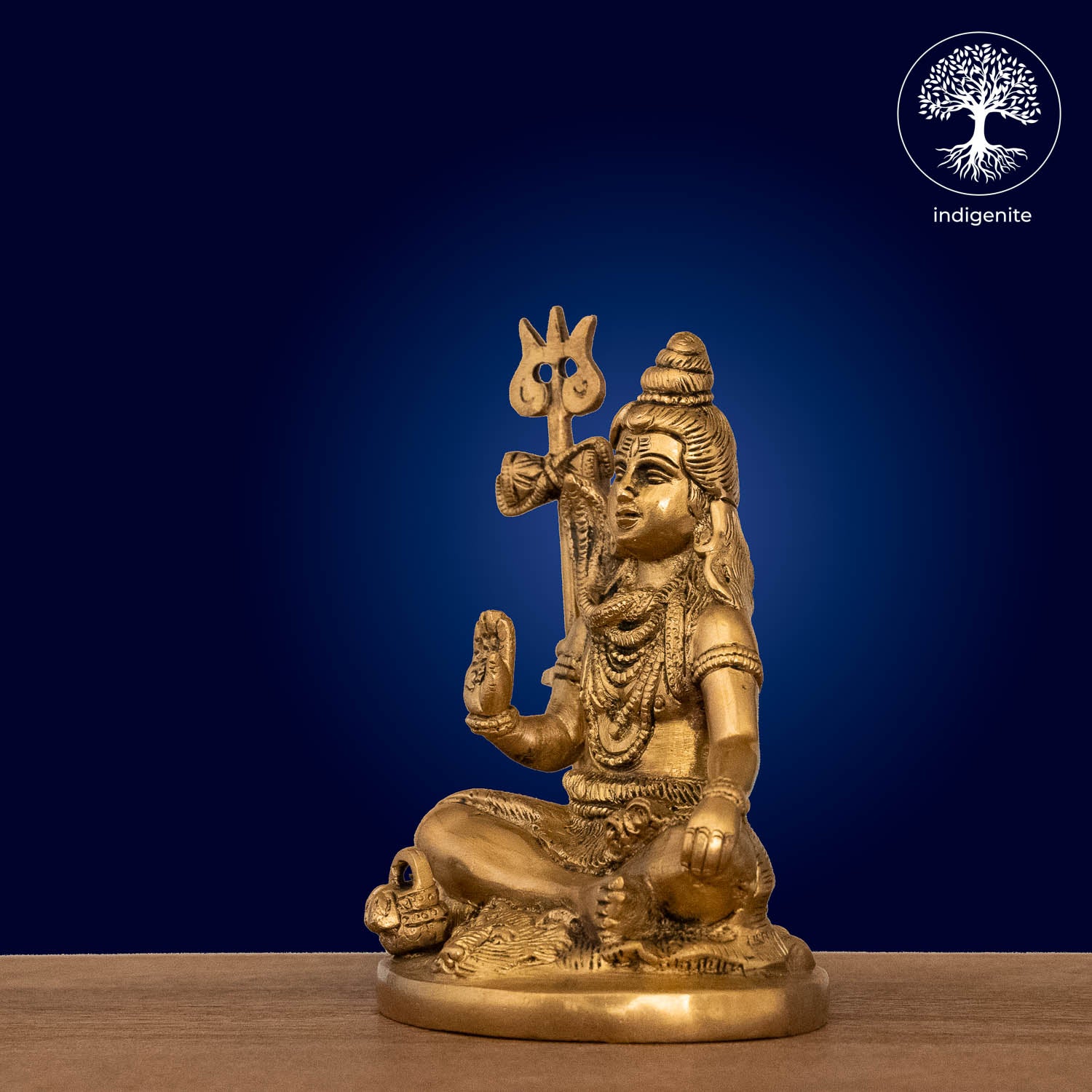 Lord Shiva Idol Sitting - Brass Statue | 6 Inch