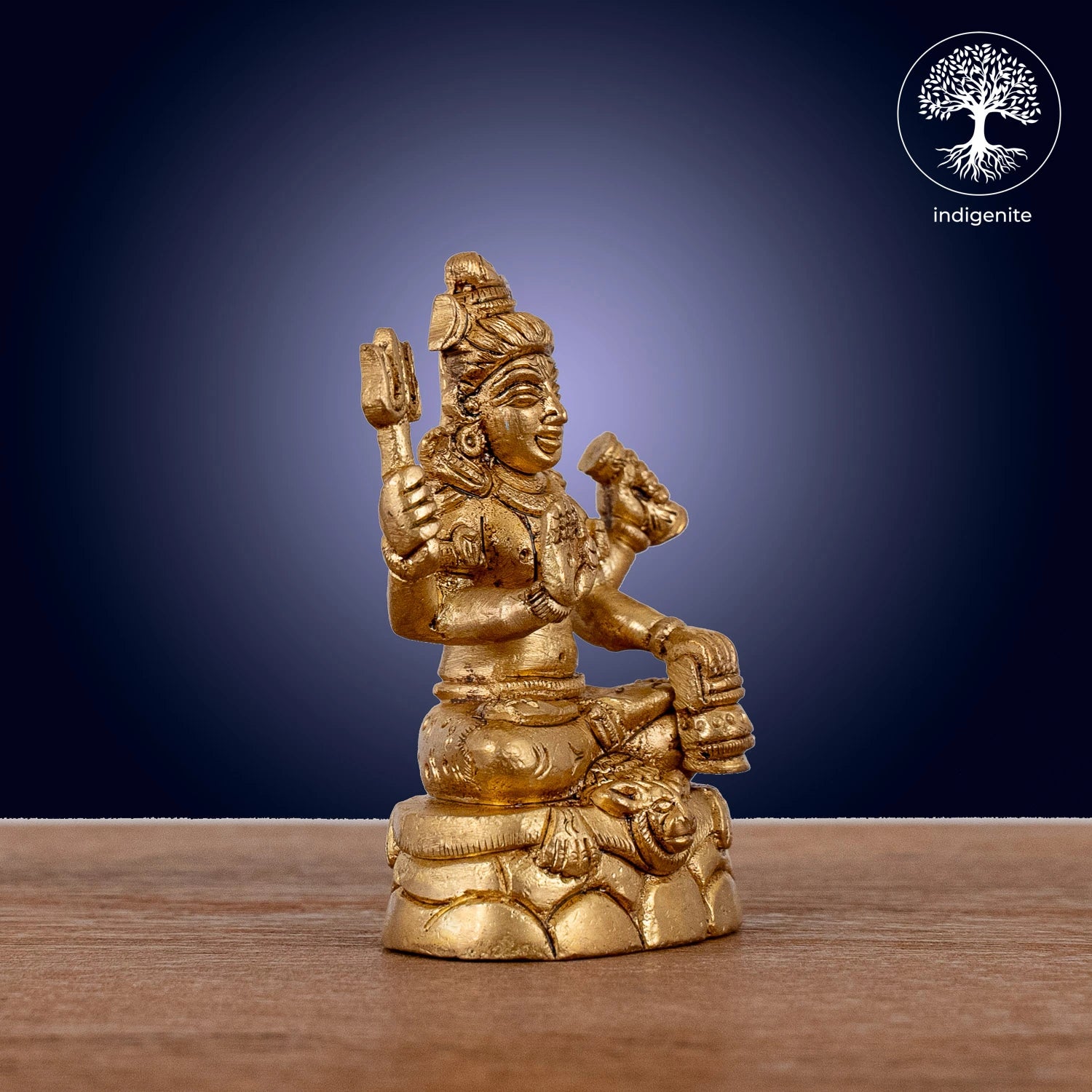 Lord Shiva Sitting Idol - Brass Statue | 3.5 Inch