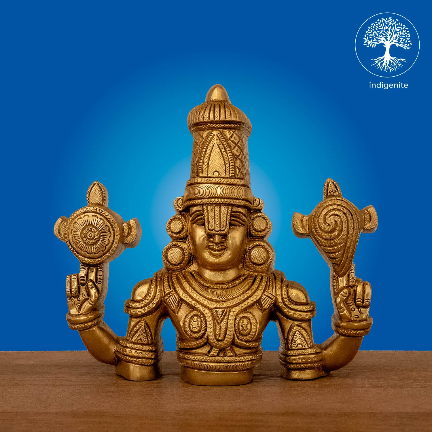 Lord Tirupati Balaji Bust - Brass Statue | 7 Inch