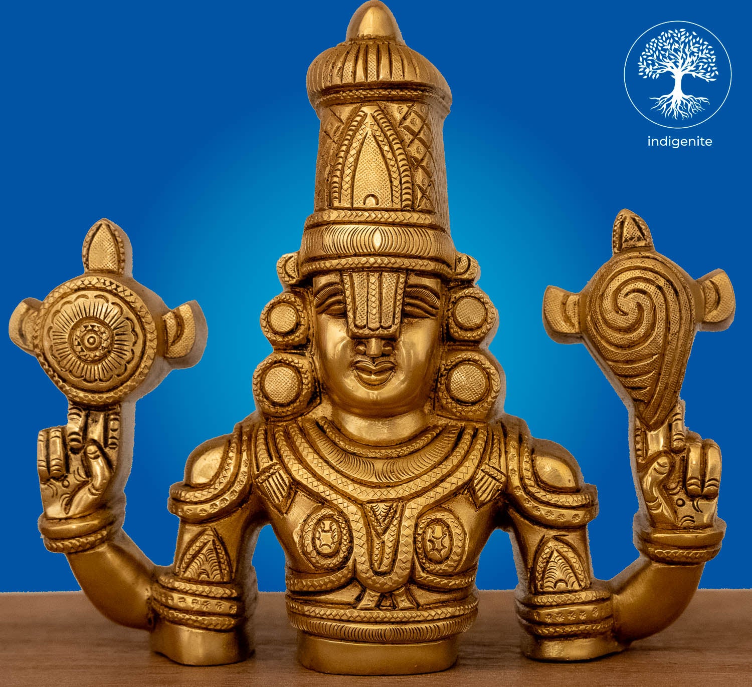 Lord Tirupati Balaji Bust - Brass Statue | 7 Inch