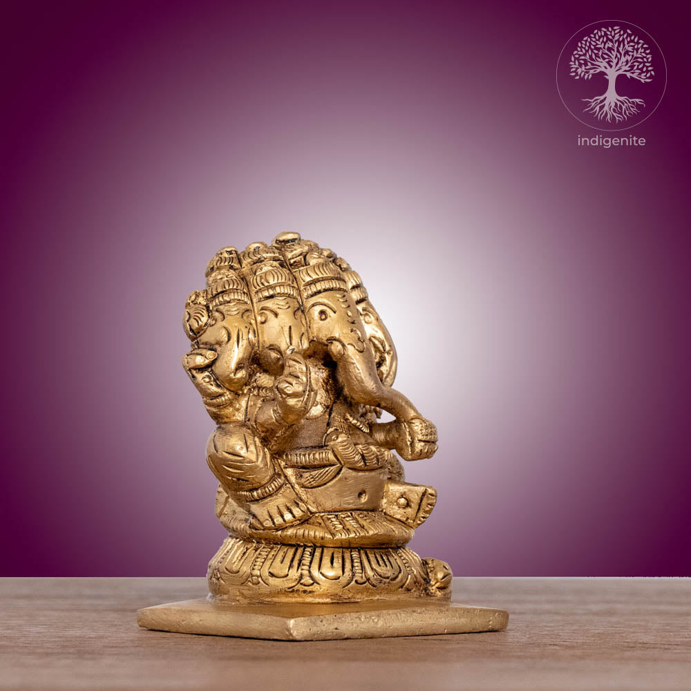 Panchmukhi Lord Ganesh Idol - Brass Statue