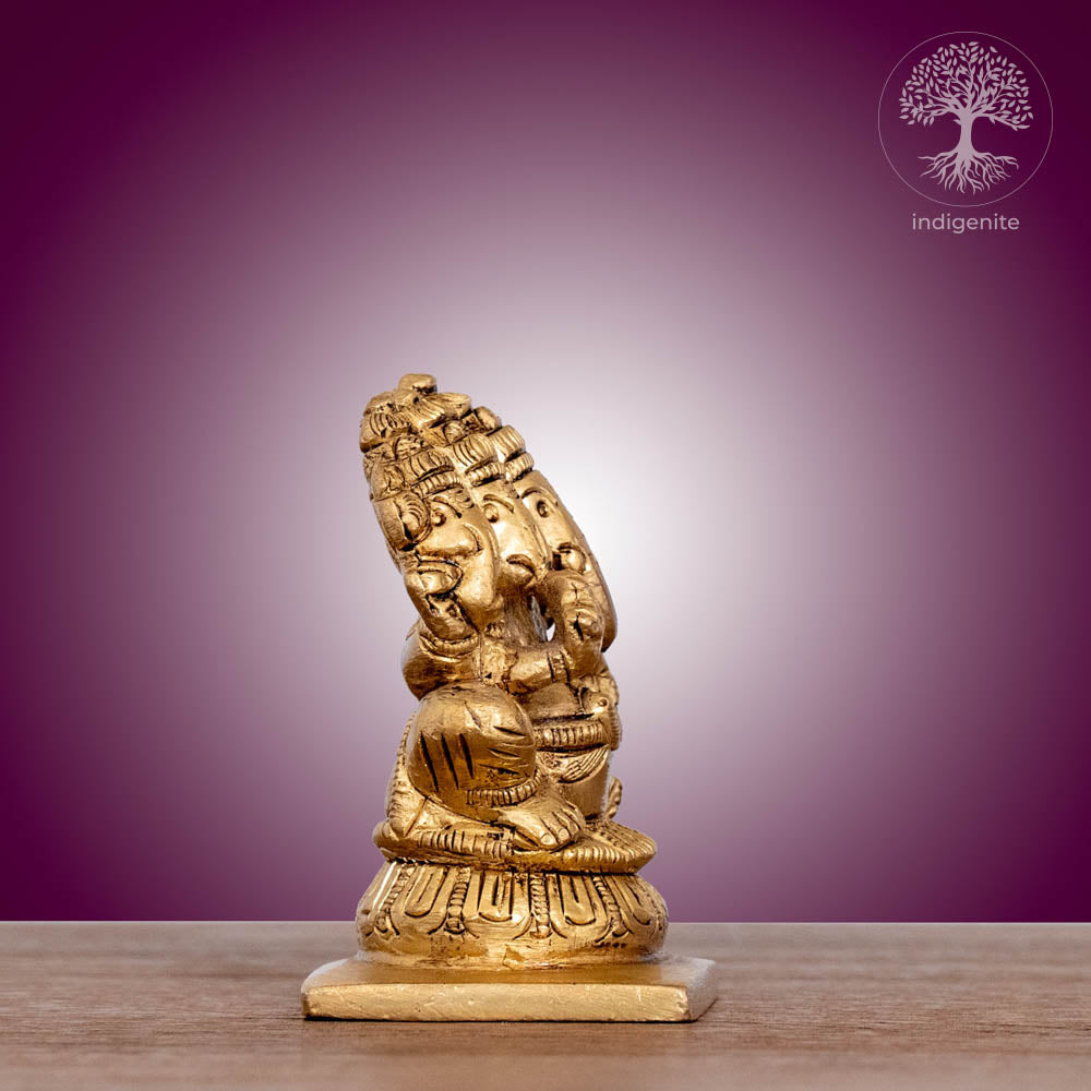 Panchmukhi Lord Ganesh Idol - Brass Statue