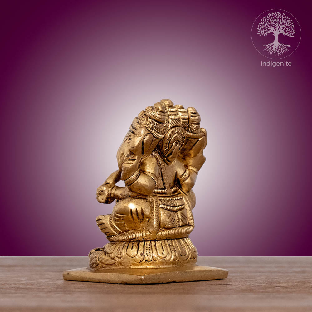 Panchmukhi Lord Ganesh Idol - Brass Statue