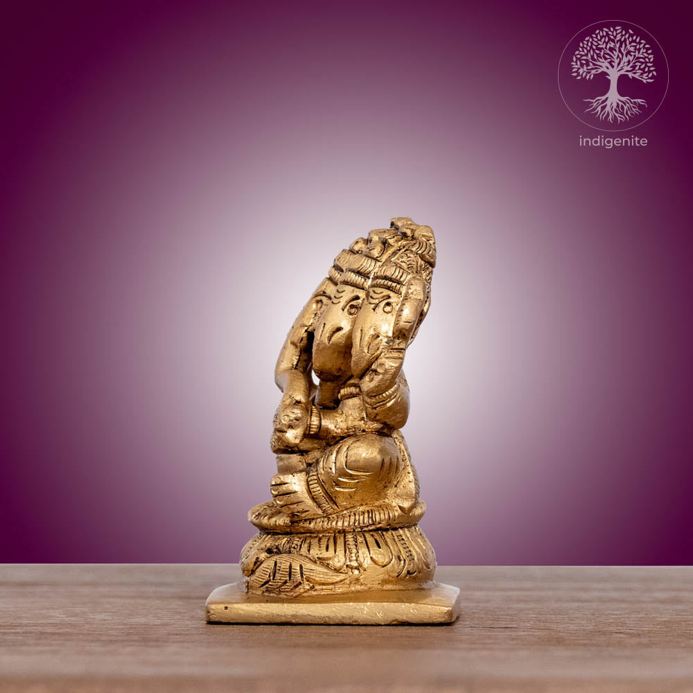 Panchmukhi Lord Ganesh Idol - Brass Statue