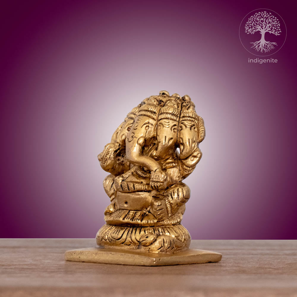 Panchmukhi Lord Ganesh Idol - Brass Statue