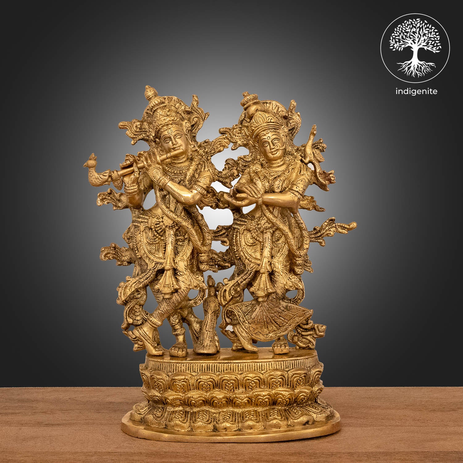 Radha Krishna Idols with Base - Brass Statue