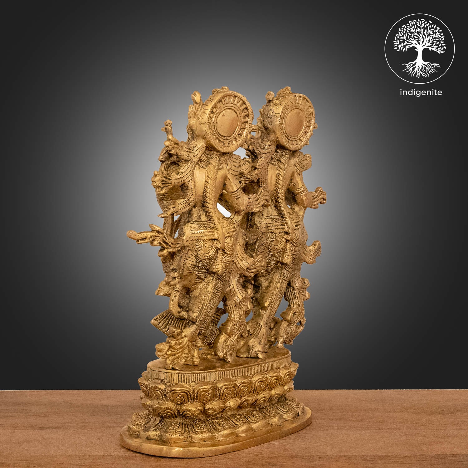 Radha Krishna Idols with Base - Brass Statue