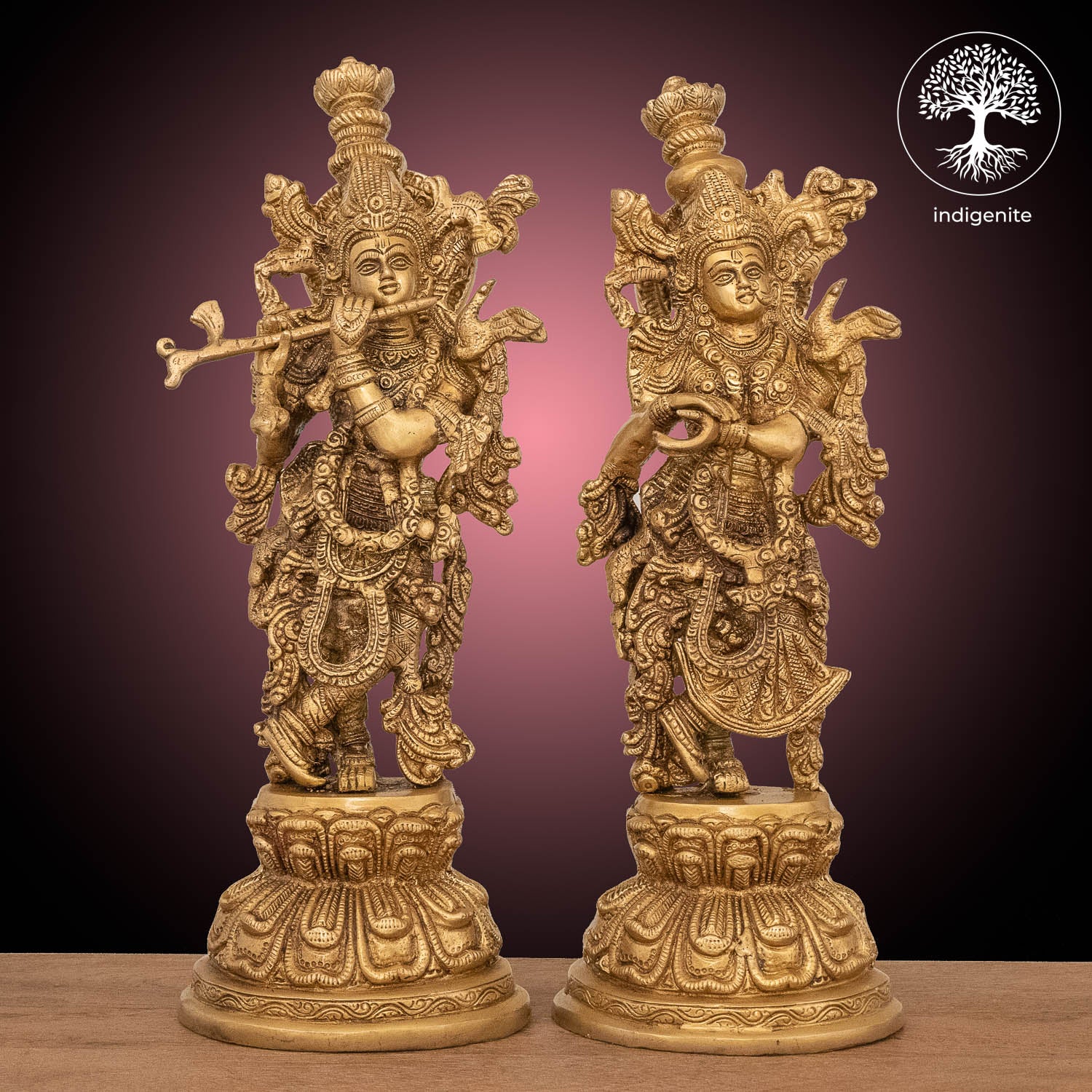 Radha Krishna Pair - Brass Statue