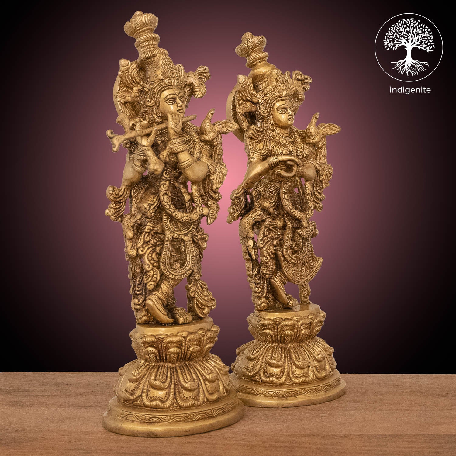 Radha Krishna Pair - Brass Statue