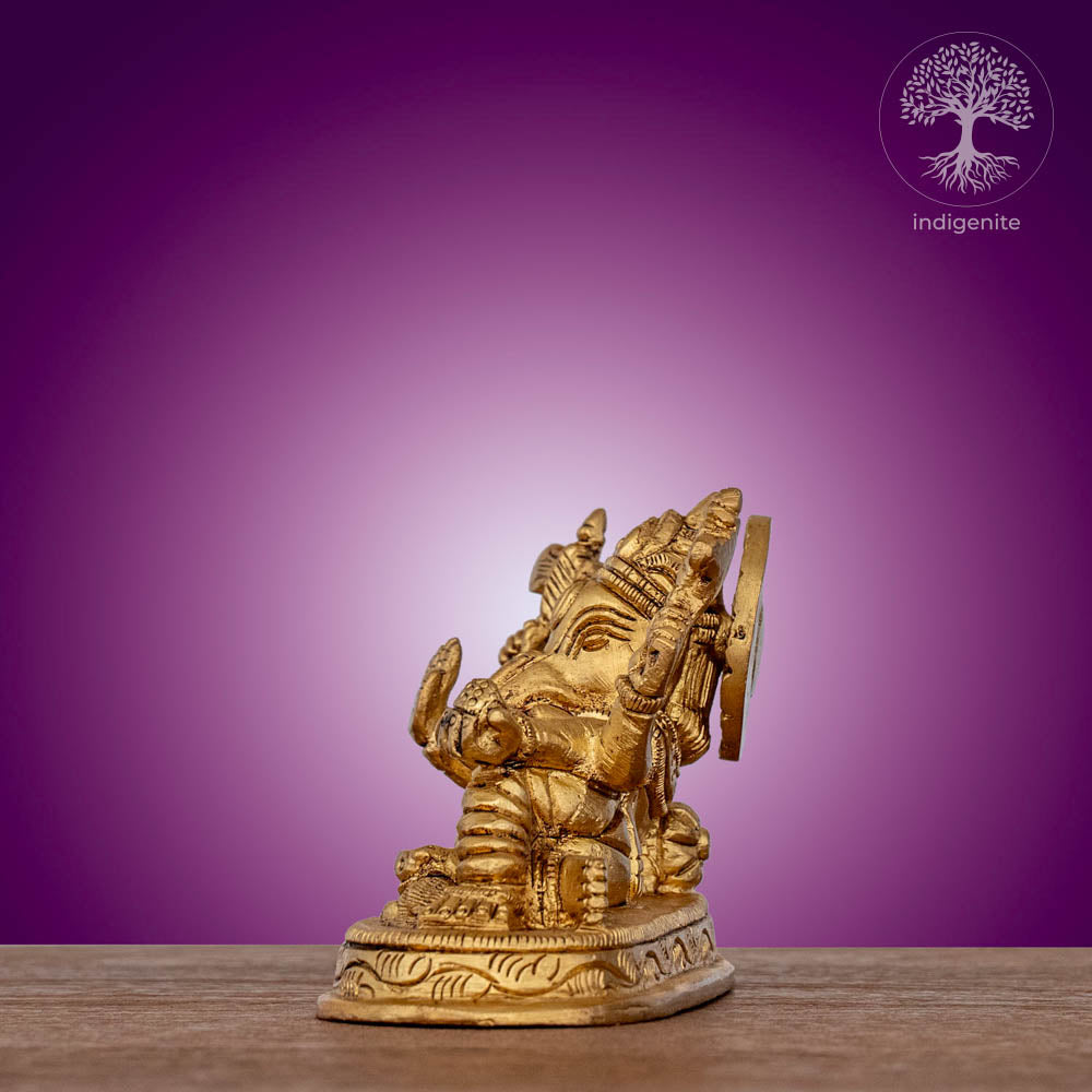 Relaxing Lord Ganesh Idol - Brass Statue