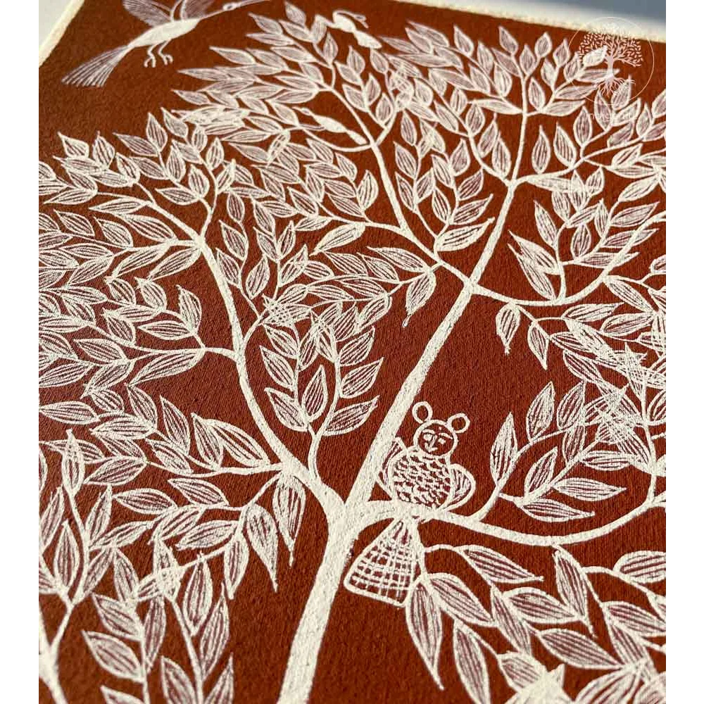 Tree of Life - Warli Tribal Art by Dilip A. Parhyad