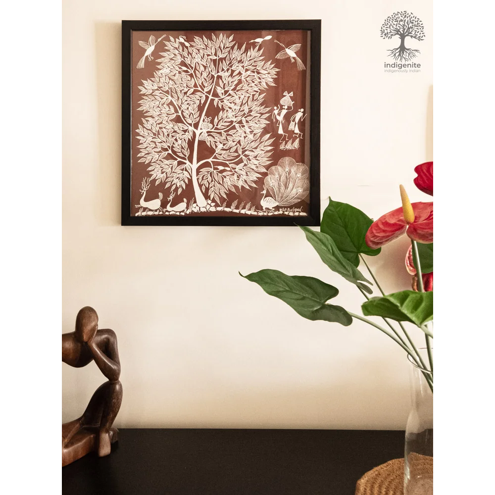 Tree of Life - Warli Tribal Art by Dilip A. Parhyad